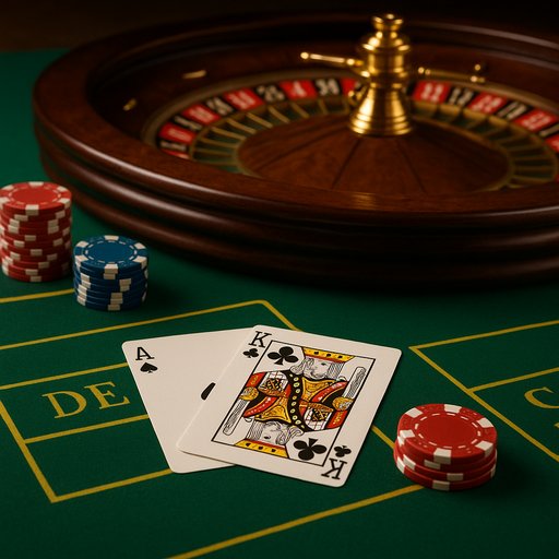 Card image showing classic table games like blackjack and roulette, highlighting traditional casino experiences.